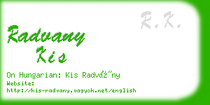 radvany kis business card